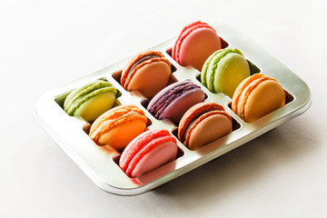 traditional french colorful macarons