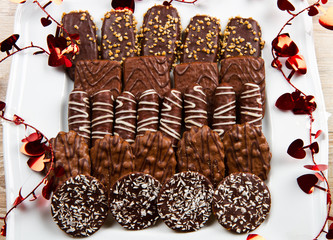 valentine's day Delicious chocolate biscuits