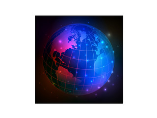 Color abstraction globe.Vector