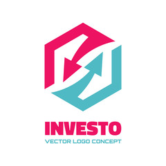 Obraz premium Investo - business logo. Arrows recycled logo.
