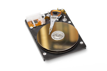 hard disk on the white background