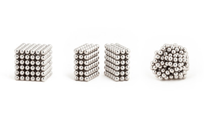 Magnetic metal balls, from ideal shape to chaos