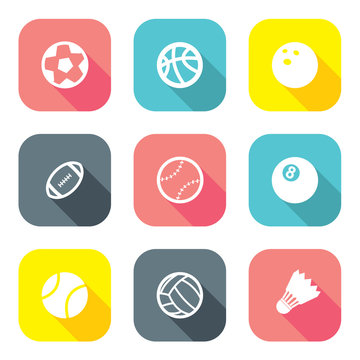 Flat Design Ball Icons