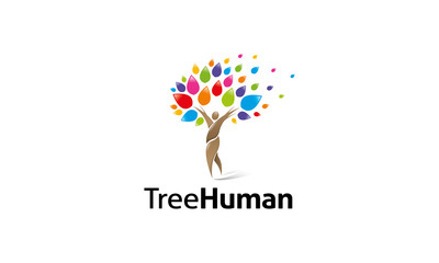 Fototapeta na wymiar Tree Human Logo