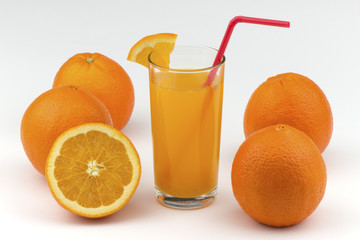 Orange juice with orange pieces
