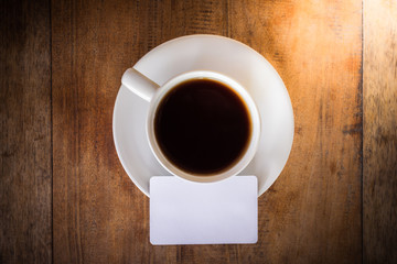 Obraz na płótnie Canvas Blank card with coffee cup