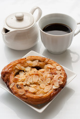 danish pastry with black coffee