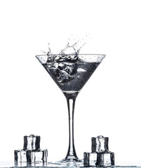 Martini glass with splash