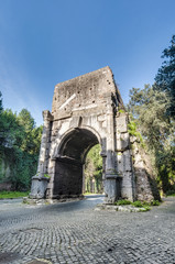 Fototapeta na wymiar Arch of Drusus in Rome, italy
