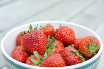 Strawberries in a dish