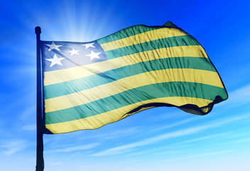 Goias (Brazil) flag waving on the wind