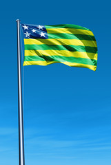 Goias (Brazil) flag waving on the wind