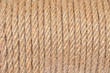 Close-up of natural fiber manila rope background