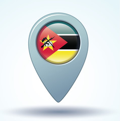 Flag set of Mozambique, vector illustration