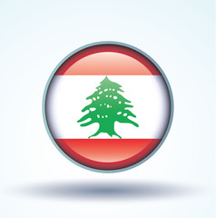 Flag set of Lebanon, vector illustration