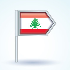 Flag set of Lebanon, vector illustration