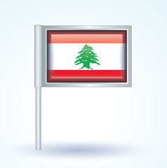 Flag set of Lebanon, vector illustration