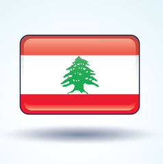 Flag set of Lebanon, vector illustration
