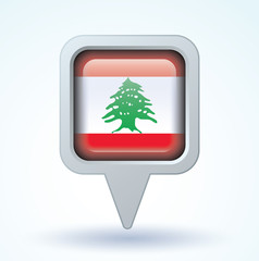 Flag set of Lebanon, vector illustration