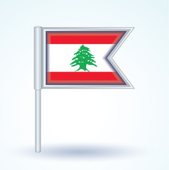 Flag set of Lebanon, vector illustration