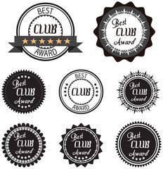 Vector promo label of best of year award for club.