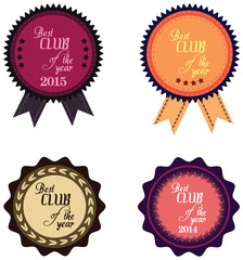 Vector promo label of best of year award for club.