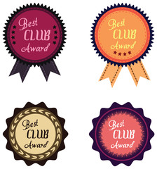 Vector promo label of best of year award for club.