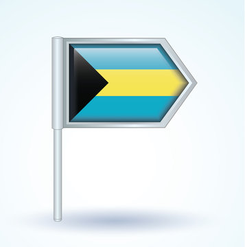 Flag set of Bahamas, vector illustration