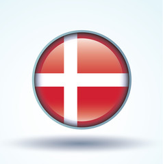 Obraz premium Flag set of Denmark, vector illustration