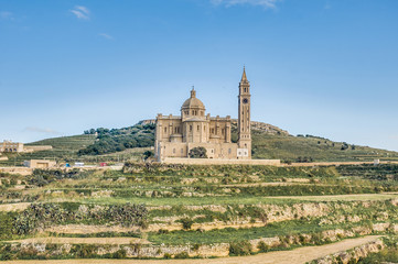 Fototapeta na wymiar Ta' Pinu church near Gharb in Gozo, Malta