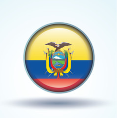 Flag set of Ecuador, vector illustration
