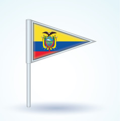 Flag set of Ecuador, vector illustration