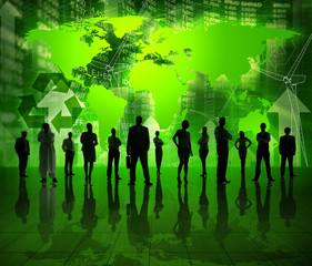 Group Business People Green World Economic Concept