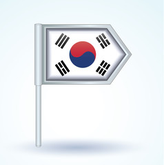 Flag set of South korea, vector illustration