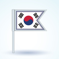 Flag set of South korea, vector illustration