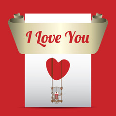 Love design over red background vector illustration