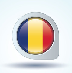 Fototapeta premium Flag set of Romania, vector illustration