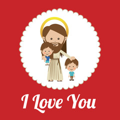 Love design over red background vector illustration