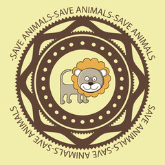 Animals design over beige background vector illustration