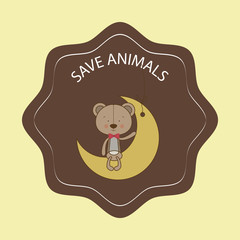 Animals design over beige background vector illustration