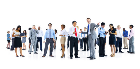 Large Group Business People Talking Sharing Concept