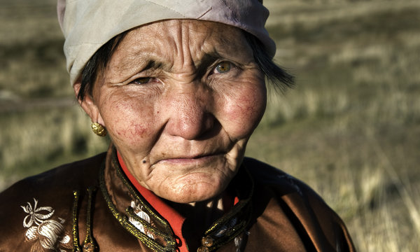 Mongolian Woman In Traditional Dress