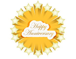 happy anniversary stars seal illustration