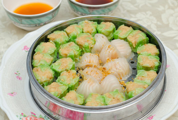 Chinese dim sum in basket