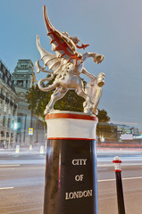 Fototapeta na wymiar Silver dragon at London, England