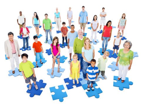 Large Group of People jigsaw puzzle concept