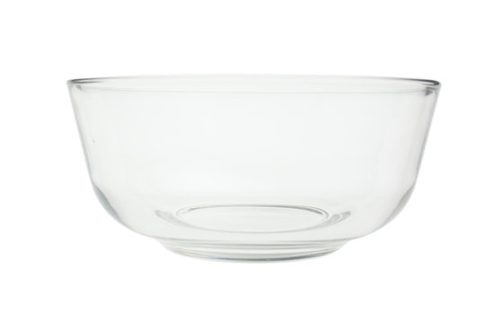 Glass bowl on a white background