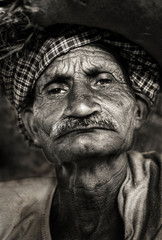 Indigenous Senior Indian Man Looking Grumpy Concept