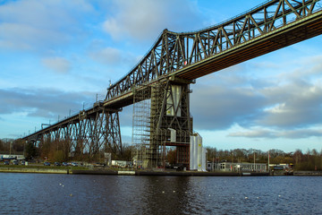 Railway bridge over kiel canal in Rendsburg, Germany