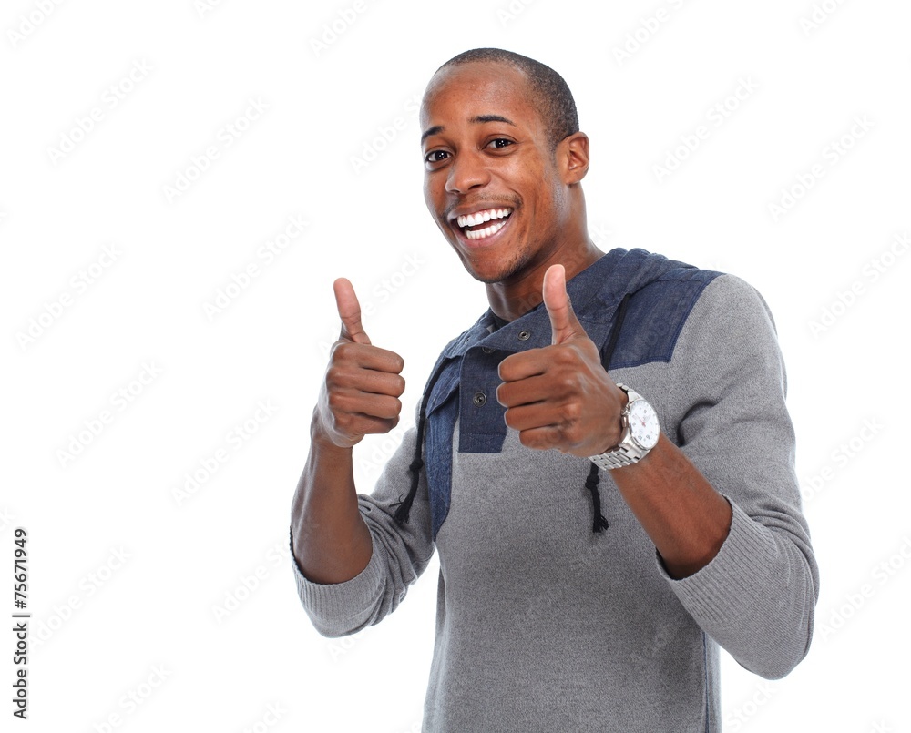 Canvas Prints Happy young African-American man.